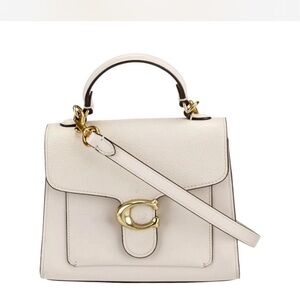 Elegant Cream Handbag with Gold Accents